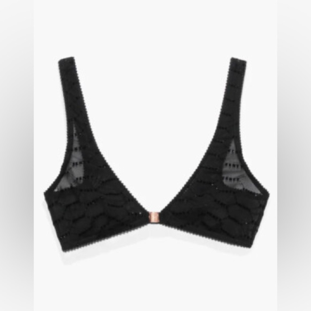 Savage X Fenty Mesh flocked logo bralette
